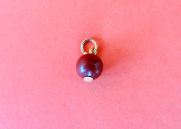 Bolita de jaspe rojo con anillo para nariz (8mm)