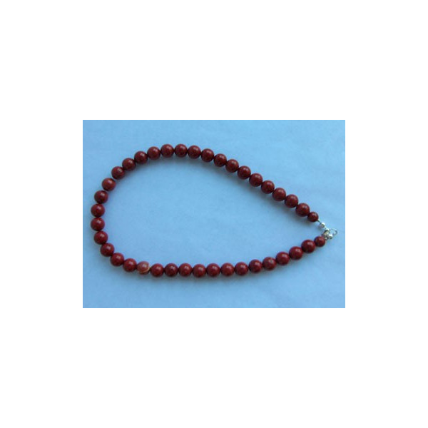 Collana di diaspro rosso (6mm)