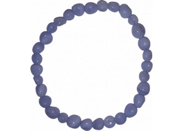 Pulsera de Calcedonia azul (bolas irregulares de 6mm)